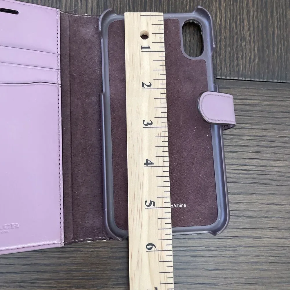 COACH Signature Canvas iPhone X/XS Wallet Folio Hard Phone Case Floral Print